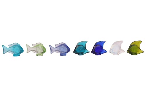 Lot 172 - A collection of seven Lalique crystal glass...