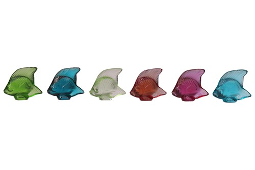 Lot 169 - A collection of six Lalique crystal glass...