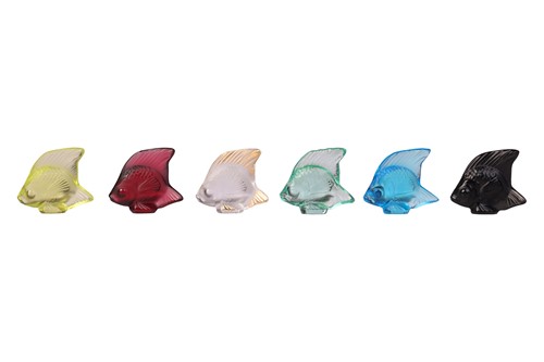 Lot 173 - A collection of six Lalique crystal glass...