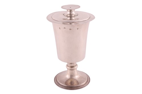 Lot 349 - A Charles I silver chalice and paten, the...