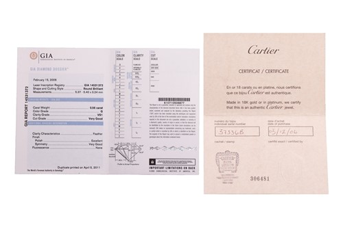 Lot 87 - Cartier - A diamond solitaire ring, set with a...