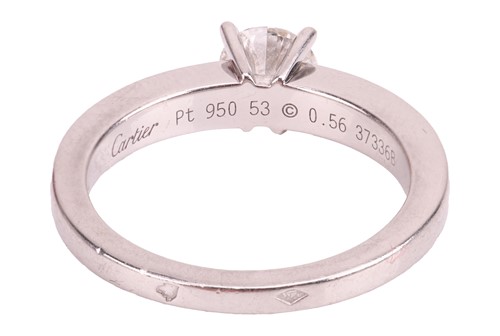 Lot 87 - Cartier - A diamond solitaire ring, set with a...