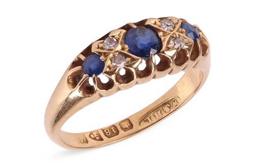 Lot 57 - An early 20th-century sapphire and diamond-set...