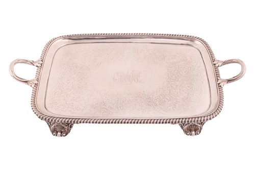 Lot 359 - A William IV silver tray, London 1834, maker’s...