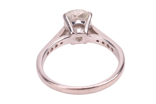 Lot 186 - A diamond solitaire ring in 18ct white gold,...