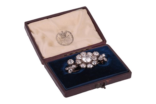 Lot 23 - A Victorian old-cut diamond cluster brooch, in...