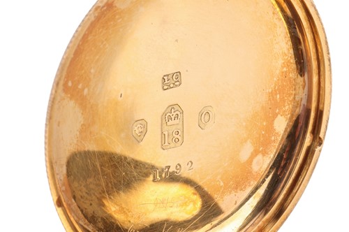 Lot 301 - An 18ct Gold Open Face Pocket Watch Year:...
