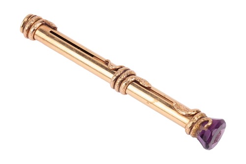 Lot 306 - A propelling pencil with seal terminal, barrel...