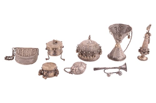 Lot 251 - A small group of miscellaneous white metal...