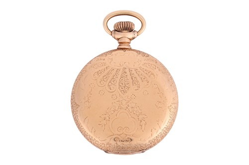 Lot 297 - Elgin – A ‘14K’ Full Hunter Engraved Pocket...