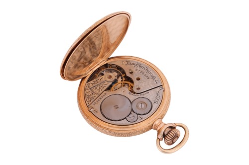 Lot 297 - Elgin – A ‘14K’ Full Hunter Engraved Pocket...