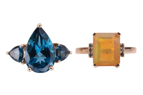 Lot 163 - Two gem-set rings in 9ct gold; to contain a...