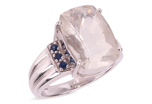 Lot 144 - A goshenite (white beryl) dress ring in 9ct...