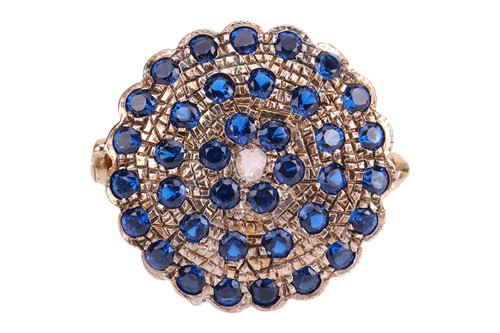 Lot 155 - A gem-set circular ring, featuring a rose-cut...