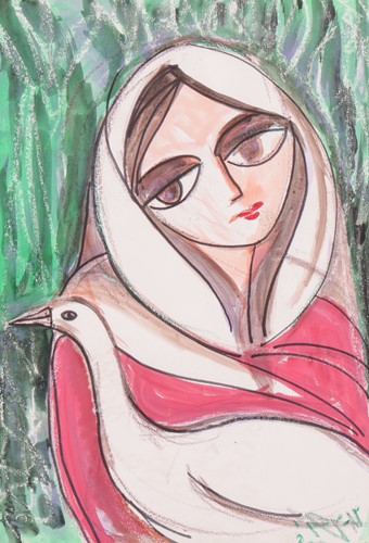 Lot 115 - Maurice Haddad (Iraqi 1937-2016) Girl with...