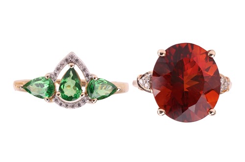 Lot 126 - Two gem-set rings in 9ct gold; to include an...