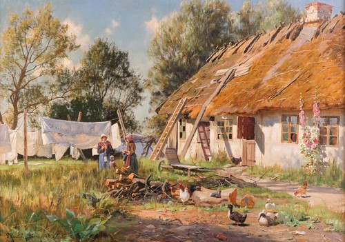 Lot 13 - Peder Mork Mønsted (Danish, 1859 - 1941) Linen...