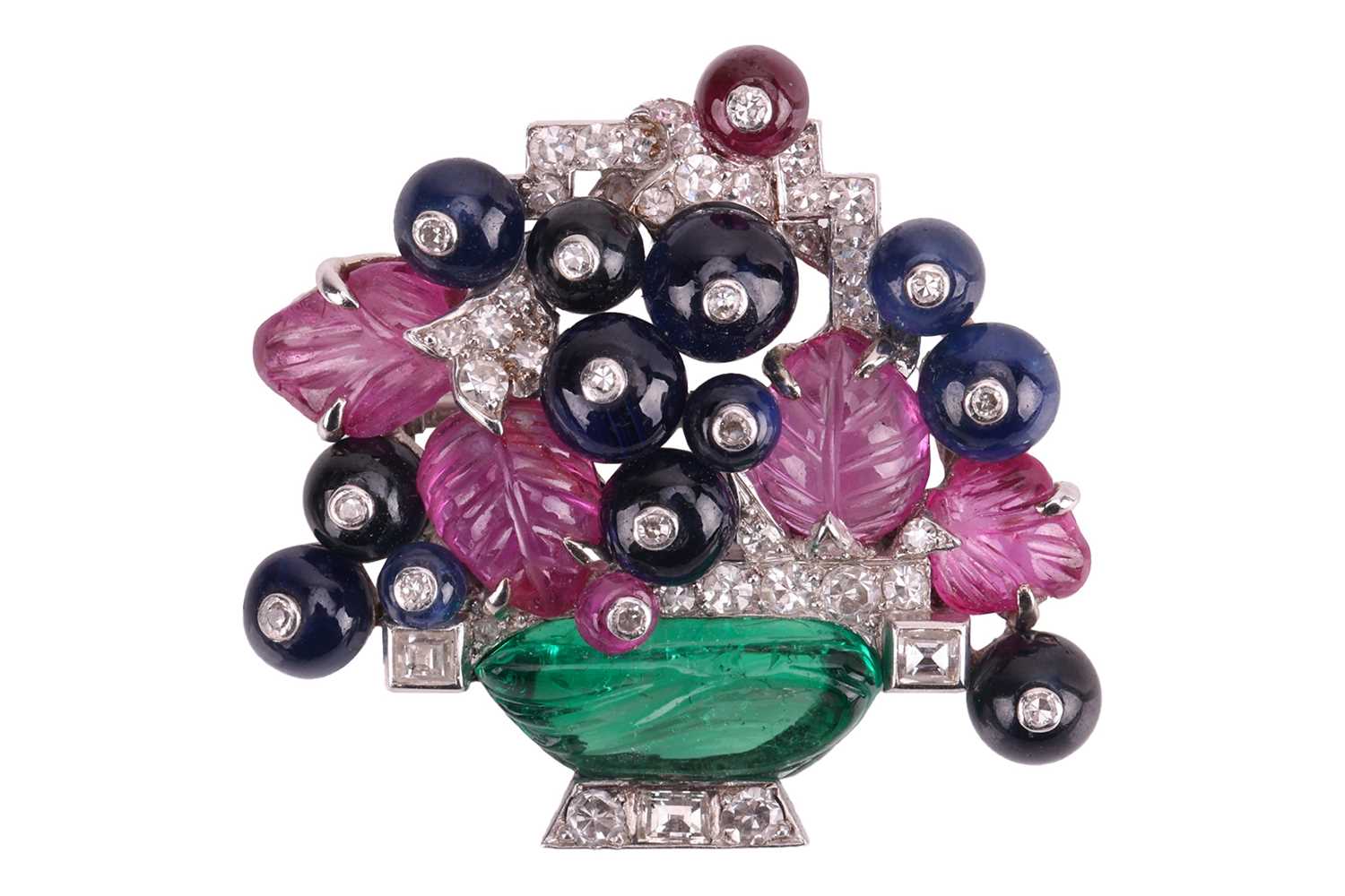 Lot 78 - Cartier - an Art Deco multi-gem ‘Tutti Frutti’...