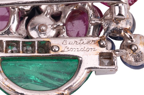 Lot 78 - Cartier - an Art Deco multi-gem ‘Tutti Frutti’...