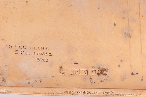 Lot 311 - A large cigarette case in 9ct yellow gold, of...