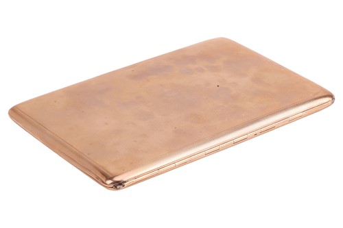 Lot 311 - A large cigarette case in 9ct yellow gold, of...