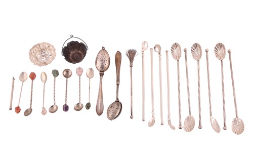 Lot 147 - A set of six continental iced tea spoons with...