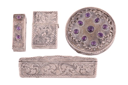 Lot 170 - A set of continental dressing table items,...