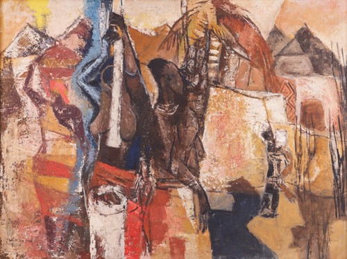 Lot 153 - Wim Bosma (Dutch 1902-1985) African Village...