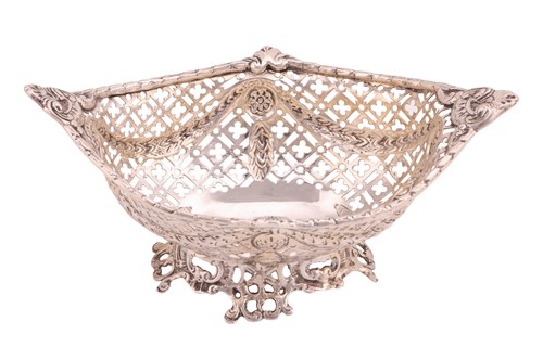 Lot 384 - A late 19th century sweet meat dish, oval with...