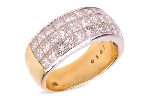 Lot 180 - A diamond dress ring, of bi-coloured design,...