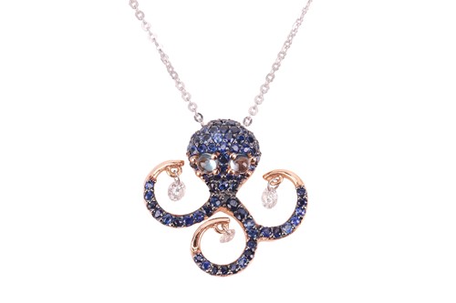 Lot 224 - A gem-set octopus Vega Animals pendant...
