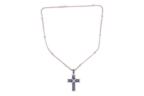 Lot 198 - Theo Fennell - A sapphire and diamond cross...