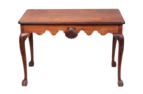 Lot 3 - A George III mahogany table, with shell motif...