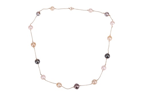 Lot 144 - A cultured pearl necklace, featuring cultured...