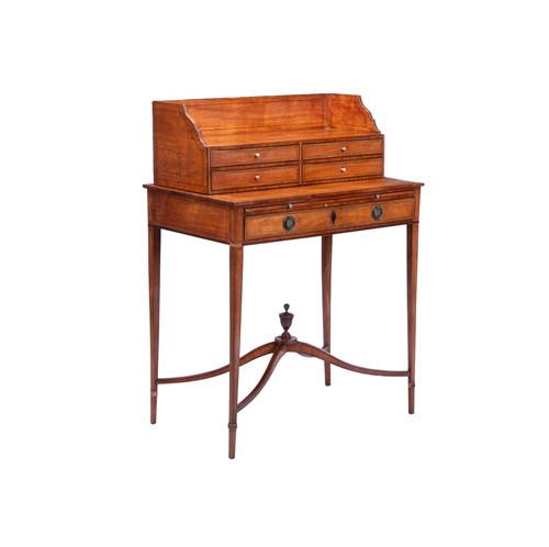 Lot 17 - A George III satinwood, rosewood banded and...