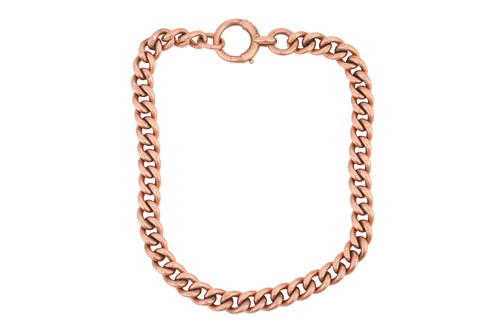 Lot 151 - A curb link bracelet in 9ct rose gold, the...