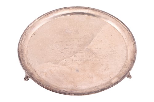 Lot 401 - A silver presentation salver, by C J Vander...