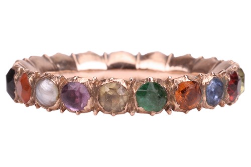 Lot 3 - An Early Victorian harlequin eternity ring,...