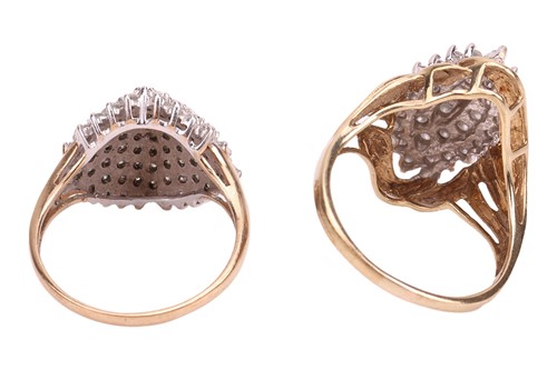 Lot 46 - Two diamond cluster rings, one hallmarked 9ct...