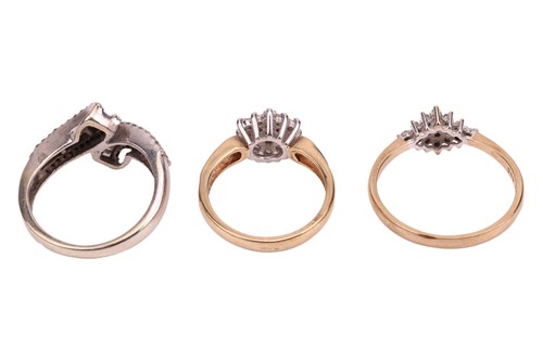 Lot 47 - Three diamond-set rings, two in 9ct yellow...