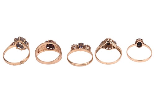 Lot 66 - Five gem-set rings, comprising a a paste-set...