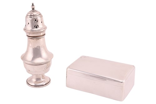 Lot 237 - A silver cigarette case and a silver sugar...