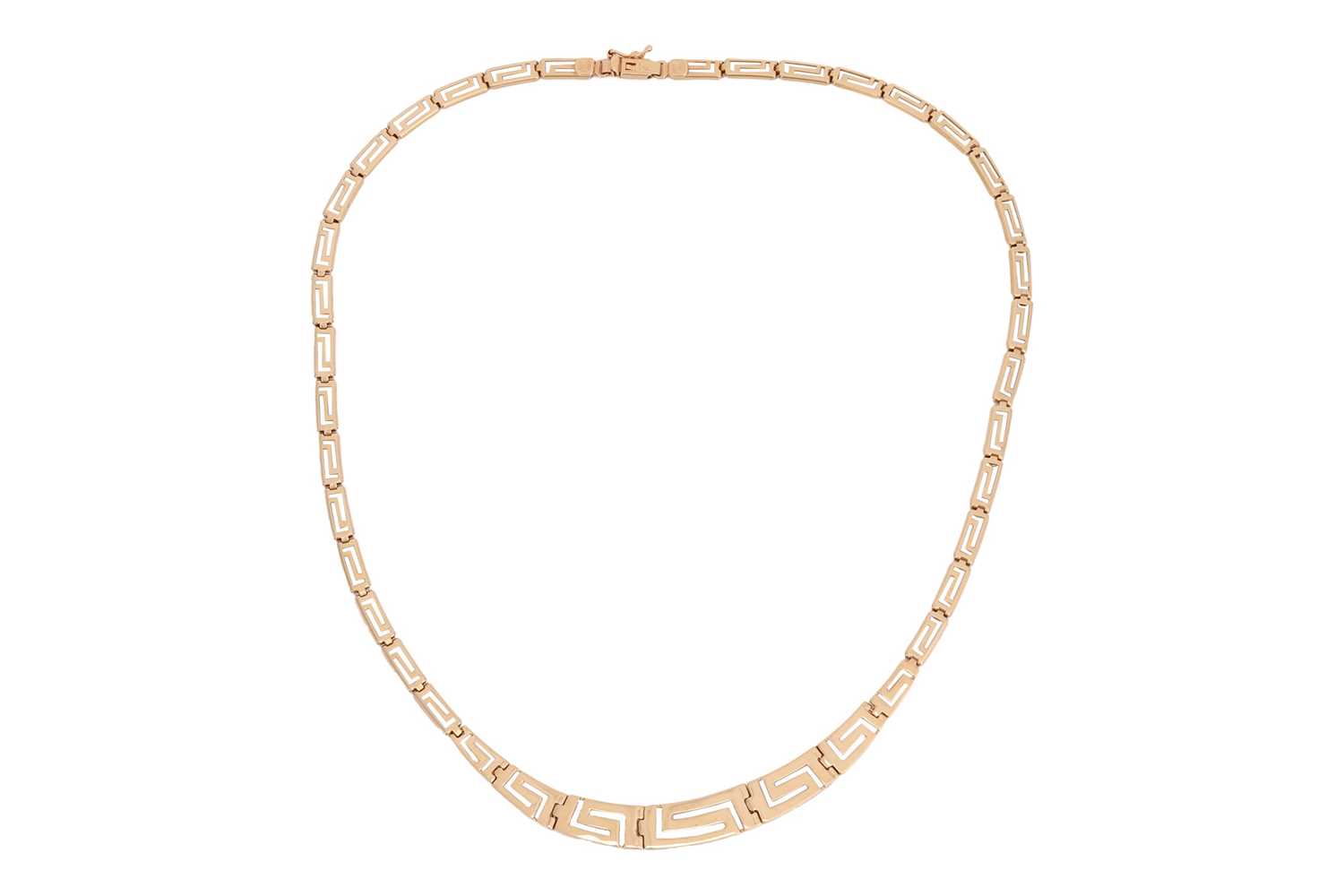 Lot 28 - A collar necklace of Greek Key design, with...