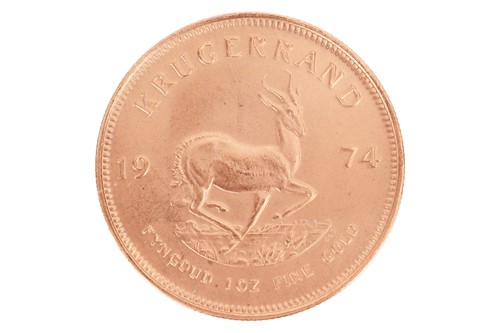 Lot 250 - A South African 1oz gold Krugerrand, dated 1974.