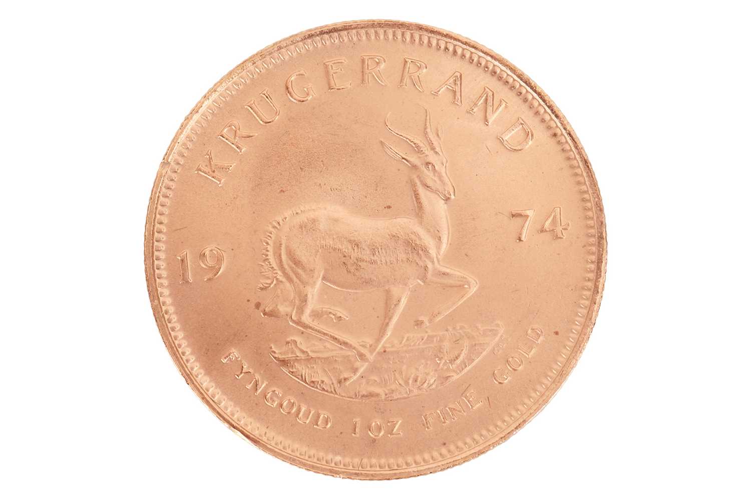 Lot 260 - A South African 1oz gold Krugerrand, dated 1974.