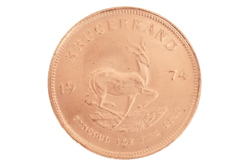 Lot 260 - A South African 1oz gold Krugerrand, dated 1974.