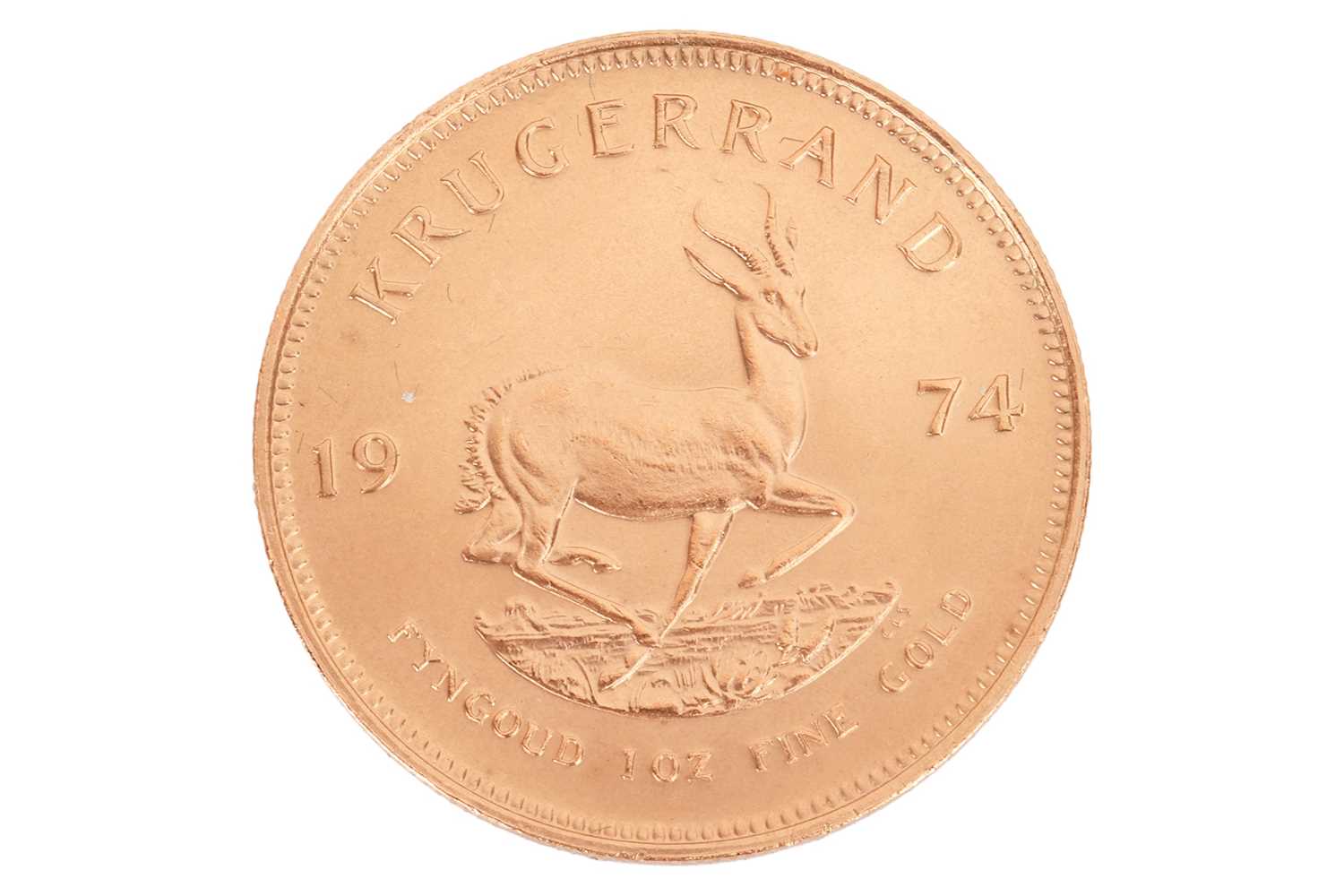 Lot 243 - A South African 1oz gold Krugerrand, dated 1974.