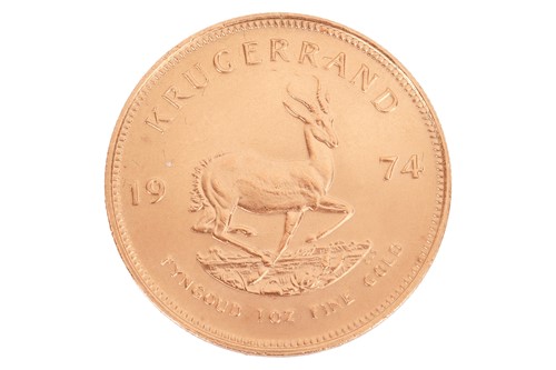 Lot 243 - A South African 1oz gold Krugerrand, dated 1974.
