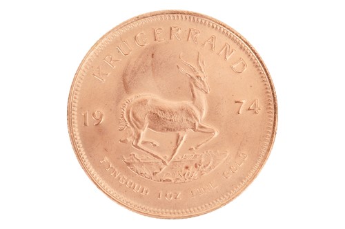 Lot 230 - A South African 1oz gold Krugerrand, dated 1974.