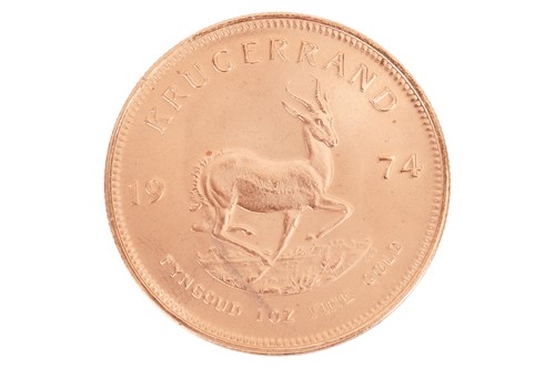 Lot 261 - A South African 1oz gold Krugerrand, dated 1974.